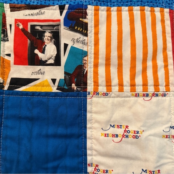 Handmade Mister Rogers Neighborhood One of a Kind Patchwork Quilt Back to School - Picture 8 of 14